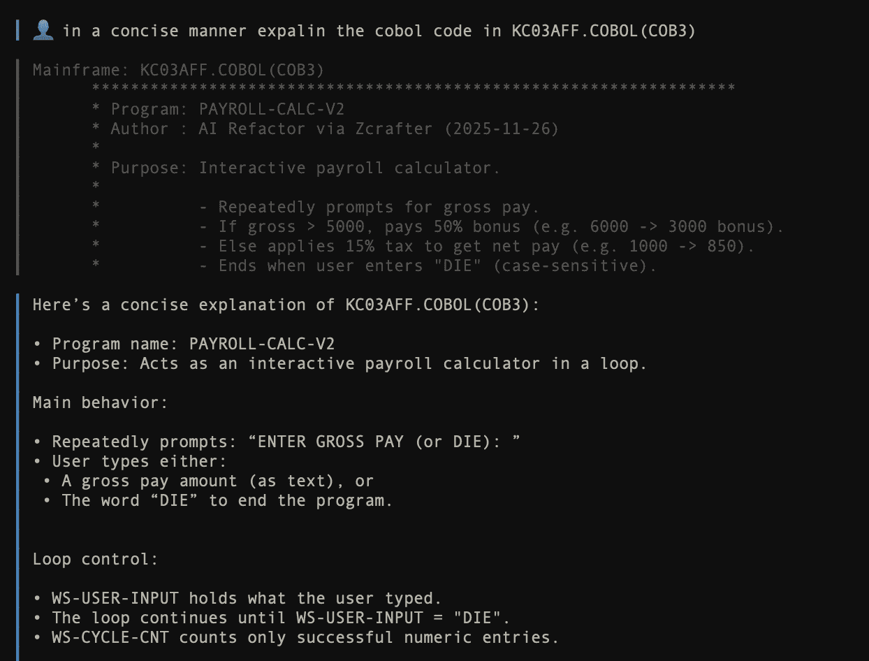 COBOL Analysis Interface